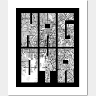 Nagoya, Japan City Map Typography - Light Posters and Art